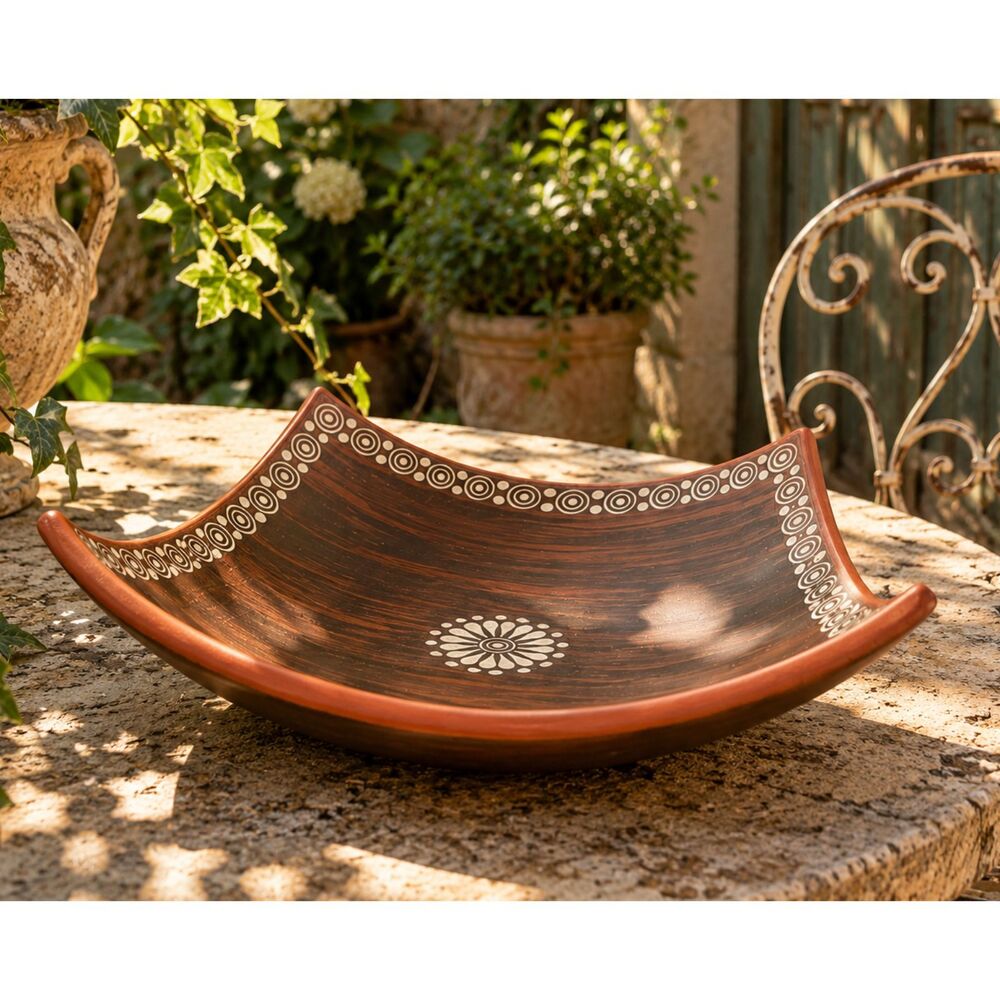 Alfredo Trejo Rodriguez Mexican Folk Art Pottery Bowl Zinapecuaro Michoacan Sign